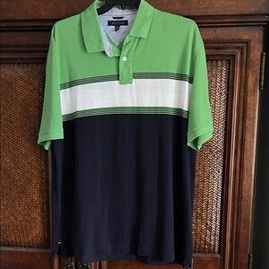 Tommy Hilfiger Men's Polo in Green, White, and Navy
